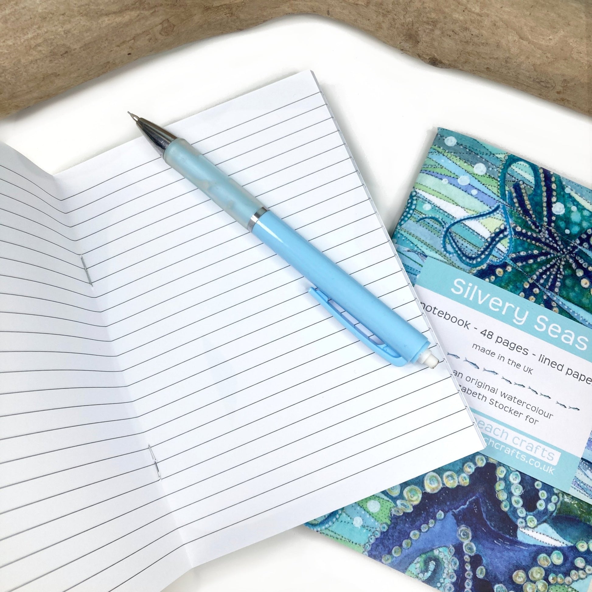 Small Notebook Set x2 - Octopus and Fish Bundle - A6 Pocket Notepads with Lined Paper - East Neuk Beach Crafts