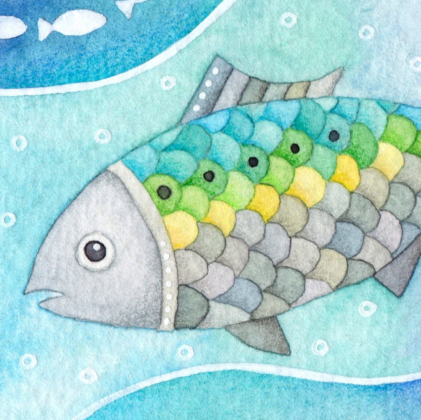 Underwater Fish Print - Seaside Watercolour Painting - Twait Shad Signed Art - East Neuk Beach Crafts