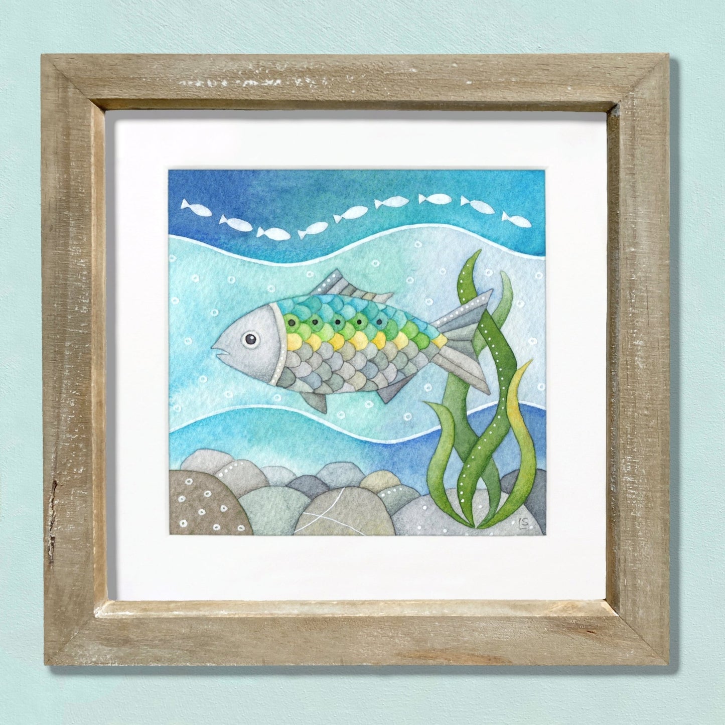 Underwater Fish Print - Seaside Watercolour Painting - Twait Shad Signed Art - East Neuk Beach Crafts