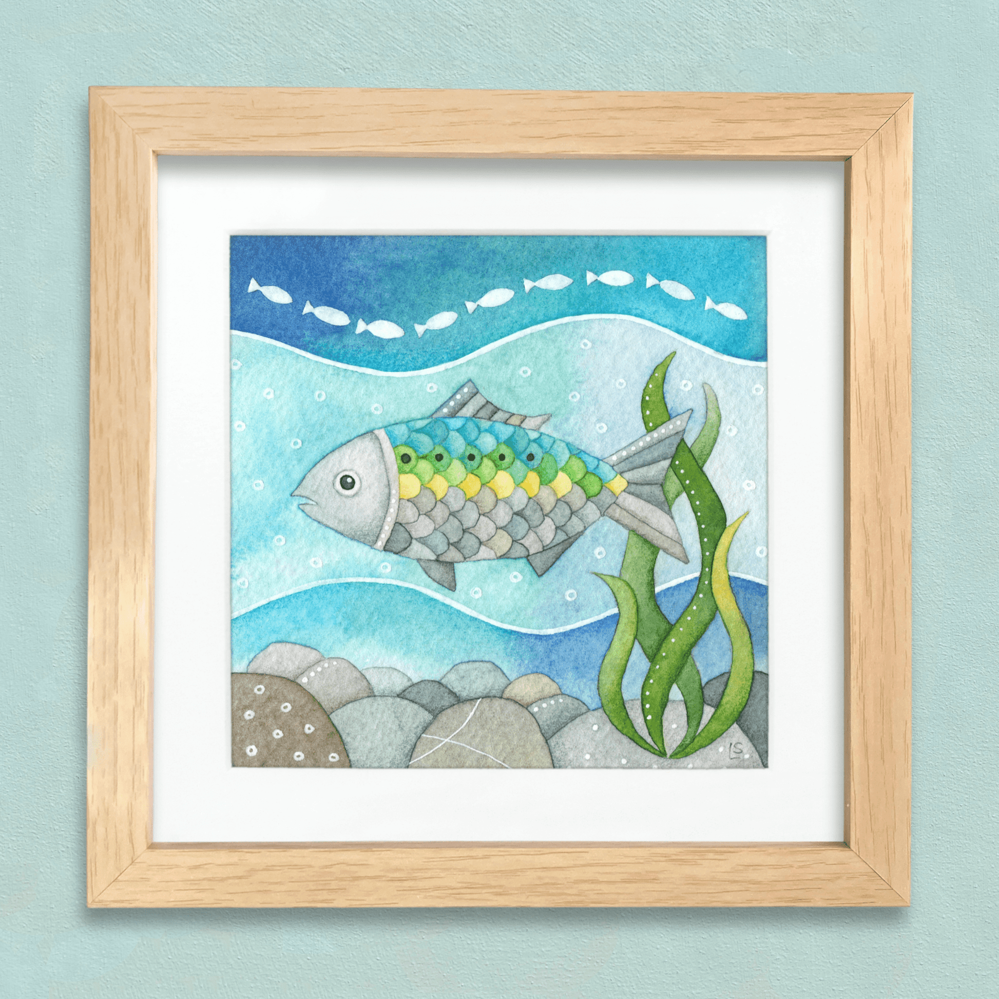 Underwater Fish Print - Seaside Watercolour Painting - Twait Shad Signed Art - East Neuk Beach Crafts